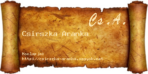 Csirszka Aranka névjegykártya
