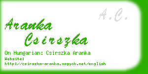 aranka csirszka business card